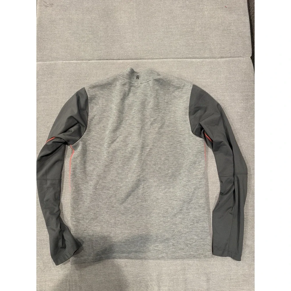 Nike TIGER WOODS COLLECTION Mens S 1/4 Zip Grey Infared Golf Pullover/Sweatshirt